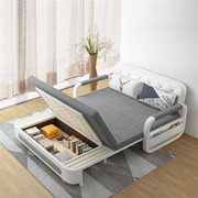 小户型多功能可折叠沙发床储物收纳简约现代乳胶两用双人布艺客厅