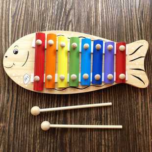 新允儿妈可爱木鱼敲琴宝宝，八音琴手敲琴木制乐器打击乐玩具1-2-3