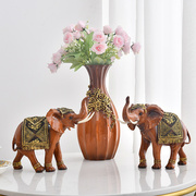 欧式大象摆件一对家居饰品客厅办公室酒柜玄关新房小摆设结婚礼物