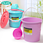 水桶塑料加厚带盖家用大号桶子学生洗澡洗衣桶手提储水桶塑料桶小