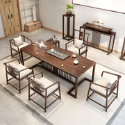 新中式茶台实木茶桌椅组合茶几办公室阳台功夫客厅禅意茶室泡茶桌