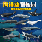 儿童认知玩具仿真海洋动物实心模型鲸鱼海底鲨鱼生物白鲸大白鲨虎