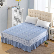 纯棉单件床裙式床罩全棉，床盖1.8米1.5m床单裙，防滑保护套荷叶边