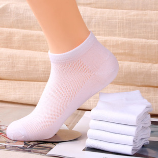 袜子男士短袜夏季薄款纯白色，船袜透气网眼，短筒春夏天低帮浅口男袜