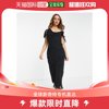 香港直邮潮奢 ASOS 女士设计大樽领中长花饰斑点吊带连衣裙(黑色)