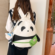 可爱熊猫包包卡通动物双肩包女孩出游背包软妹学生上课包迷你书包