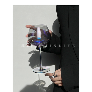Qumin ins小众高级感酒杯葡萄酒杯红酒杯家用办公高脚杯玻璃酒杯