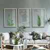 起贝北欧风格绿植叶子透明装饰画客厅沙发背景墙树叶植物挂画壁画