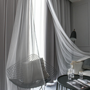 窗帘成品卧室全遮光少女飘窗北欧简约现代2021年流行双层窗帘