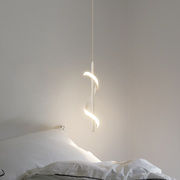 现代简约主卧室床头吊灯，极简个性背景墙壁灯，创意单头吊线灯小吊灯