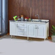 不锈钢灶台柜简易橱柜经济型一体，橱柜组装厨房洗碗柜水槽柜灶台柜
