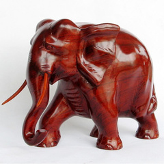 红木实木大象摆件 客厅玄关木象摆件 木雕大象大号 花梨木 配对