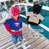2024春夏超人蝙蝠侠可爱造型男孩儿童装纯棉连帽短袖T恤上衣
