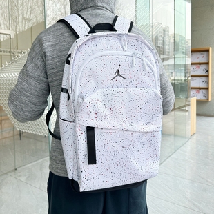 Air Jordan白色 满天星泼墨 男女款休闲书包背包双肩包HA6473-100