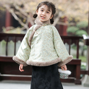 儿童唐装2023冬季女童拜年服复古童装棉衣外套中国风改良汉服