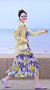 波西米亚复古油画吊带连衣裙高级感小个子碎花长裙夏装搭配一整套
