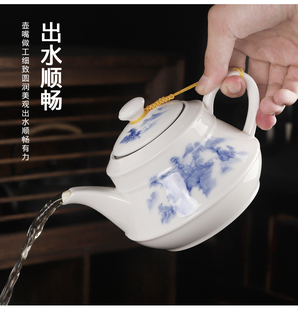 大容量陶瓷茶壶花茶壶家用带过滤网德化瓷
