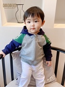 男宝宝秋装开衫外套1-2-3岁婴N儿夹克春秋小男童运动上衣儿童