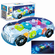 电动玩具车透明齿轮概念车灯光音乐万向车模型玩具地摊货源