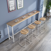 北欧实木桌椅组合铁艺高脚，桌子家用酒吧，时尚创意咖啡厅靠墙吧台桌