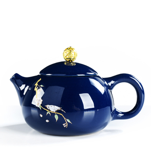 新中式霁蓝功夫茶具套装茶道，零配件茶壶茶杯，公道杯简约六君子搭配