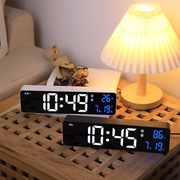 LED闹钟学生用男女孩静音电子钟床头充电钟多功能简约现代夜光表