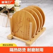 竹木质隔热垫餐垫餐桌垫子，隔热防滑砂锅防烫垫盘子垫杯垫防水圆形