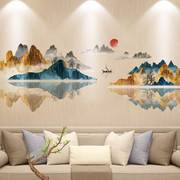 山水画贴纸客厅装饰电视背景墙贴画风景纸画墙纸墙壁纸自粘3d立体