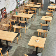快餐实桌椅餐厅组合清咖啡厅奶茶小吃西餐网新简约甜品休闲店木。