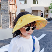 儿童防晒帽女童帽子，亲子夏季发箍太阳帽，宝宝遮阳帽男童空顶贝壳帽