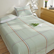 纯棉老粗布床单三件套加厚100全棉夏天凉席1.5m1.8m被单棉麻床盖