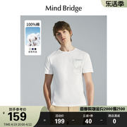 Mind Bridge百家好2024夏季男士t恤休闲上衣圆领印花短袖潮流