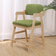 实木儿童学习椅家用可升降靠背，座椅写字椅，书桌椅子可拆洗餐椅木质