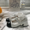 白色复古粗高跟玛丽珍小皮鞋，女春季2024年法式仙女风单鞋子