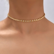 Savi同款欧美小众金色珍珠项链铜镀18K真金短款颈链百搭女锁骨链