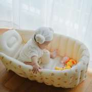 婴儿充气浴桶外出便携式浴盆游戏池洗澡盆宝宝充气座椅可折叠