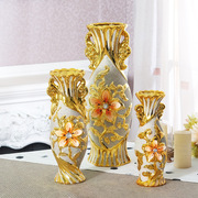 陶瓷花瓶摆件北欧创意现代简约装饰金色树桩新中式客厅高干花(高干花)插花