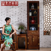 红木家具全鸡翅木客厅，仿古中式实木，玄关玻璃酒柜展示柜陈列柜