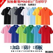 翻领短袖工作服团体t恤夏 棉POLO衫定制印图男女款企业文化广告衫