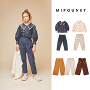  西班牙 mipounet 23aw 儿童复古时髦有机棉衬衣牛仔裤长裤子