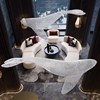 不锈钢镂空悬吊鲸鱼雕塑，网格海豚酒店样品屋，展示中心海洋馆饭厅悬