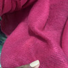 玫红色针织马海毛羊毛服装面料外套大衣，面料布匹面料布纯色(布纯色)秋冬加