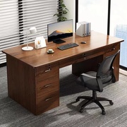 家用带锁办公桌电脑桌台式简约桌子工作台带抽屉，书桌职员桌椅组合