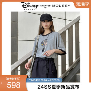 MOUSSY 夏季迪士尼合作款米妮休闲短袖T恤010GAL90-5630