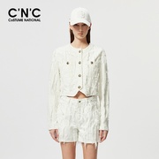 商场同款cnc女装春季法式小香风流苏白色，短外套女#812f1j30gd