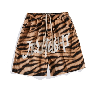 豹纹篮球裤帅气设计感bf美式潮牌速干沙滩篮球夏季五分动物纹短裤