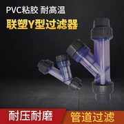 联塑 y型过滤网PVC透明家用自来水前置过滤器 20 25 32 4分6分1寸