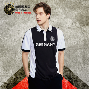德国国家队经典复古休闲运动透气短袖POLO衫
