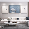 现代简约客厅装饰画高档沙发背景墙轻奢创意三联画立体浮雕肌理画