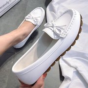 豆豆鞋女2023夏季百搭韩版防滑软底孕妇，鞋白色透气舒适护士鞋